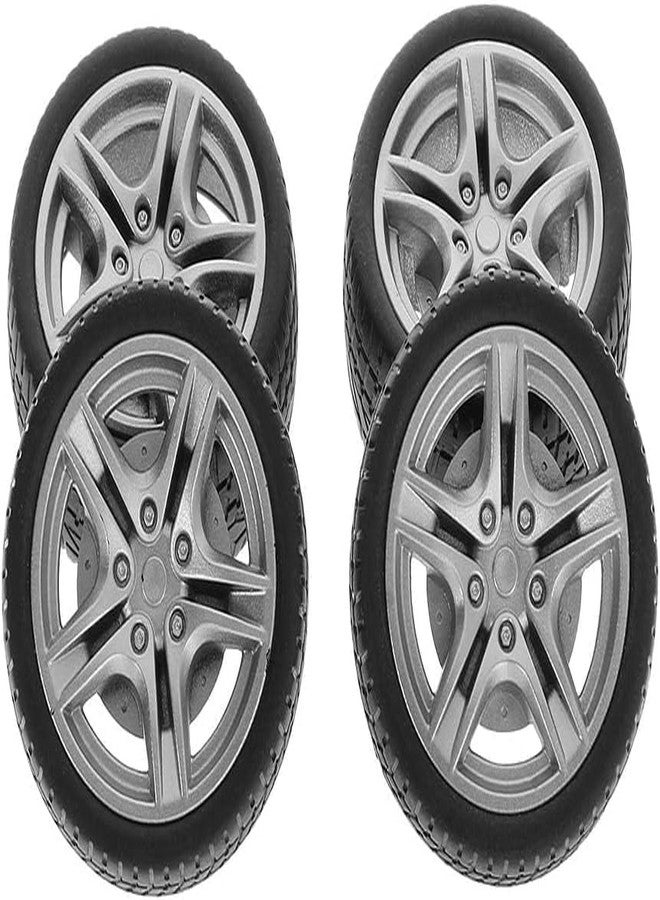 Kryoflare 4Pcs Black Rubber Tires, 48mm Simulation Wheel Set for RC Models, DIY Remote Control Vehicle Parts，DIY RC Spare Parts Easy Installation Small in Size Toy Parts - Image 4